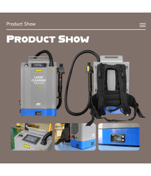 200W Backpack Laser Cleaning Machine Pulse Type Fiber Laser Cleaner Metal Rust Paint Oxide Coating Removal Machine